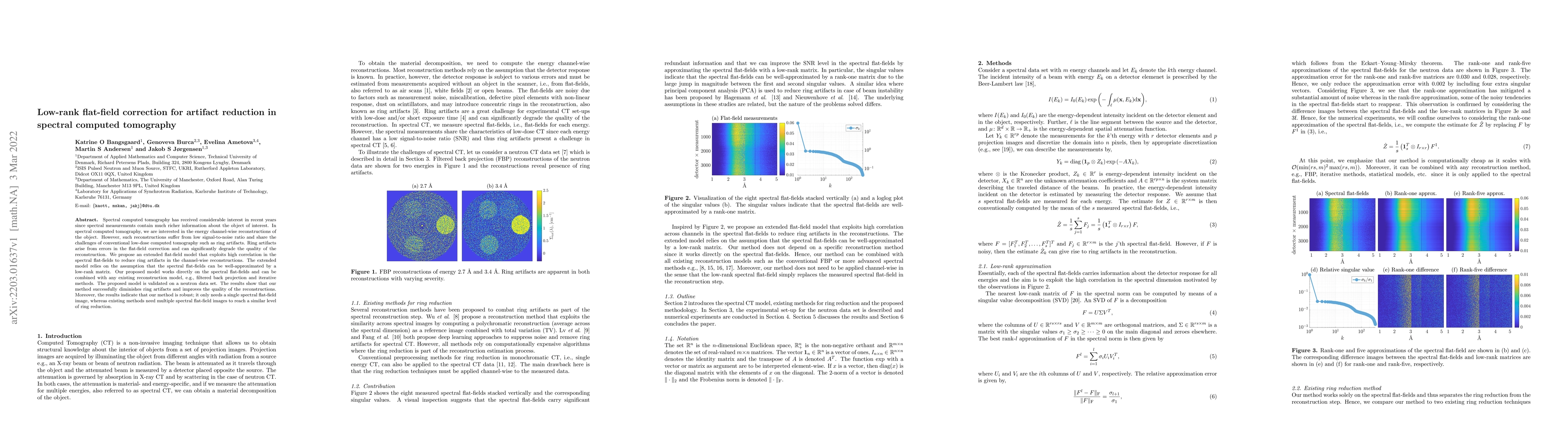 Thumbnail for Low-rank flat-field correction for artifact reduction in spectral
  computed tomography