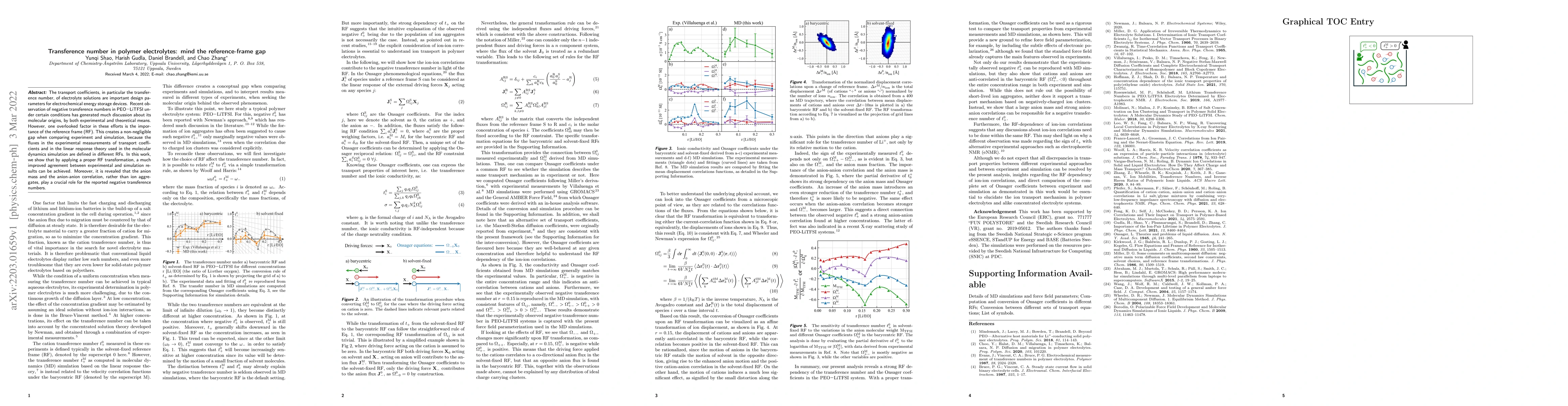 Thumbnail for Transference number in polymer electrolytes: mind the reference-frame
  gap