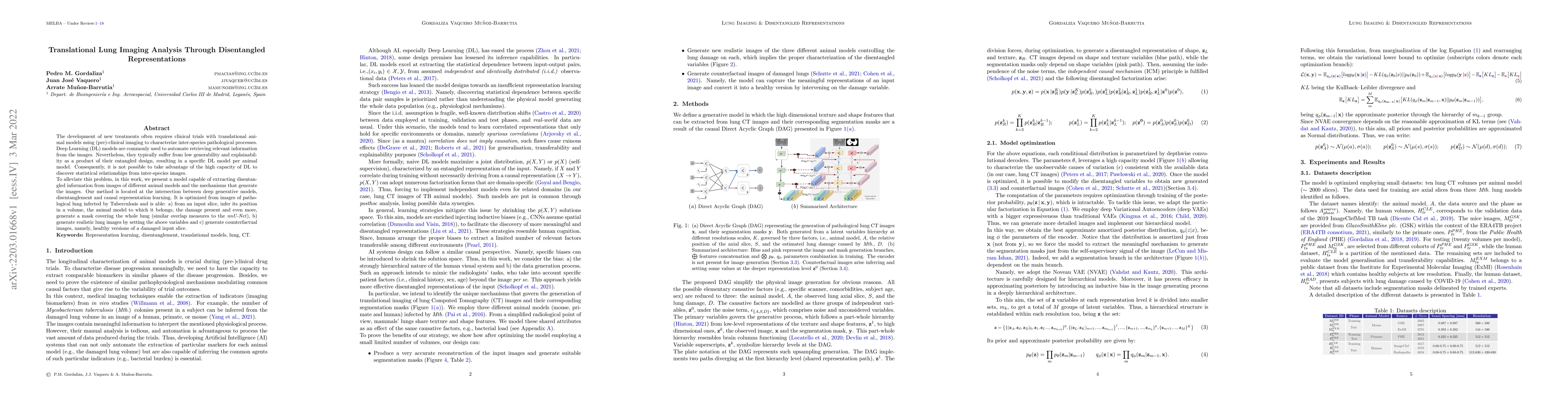 Thumbnail for Translational Lung Imaging Analysis Through Disentangled Representations