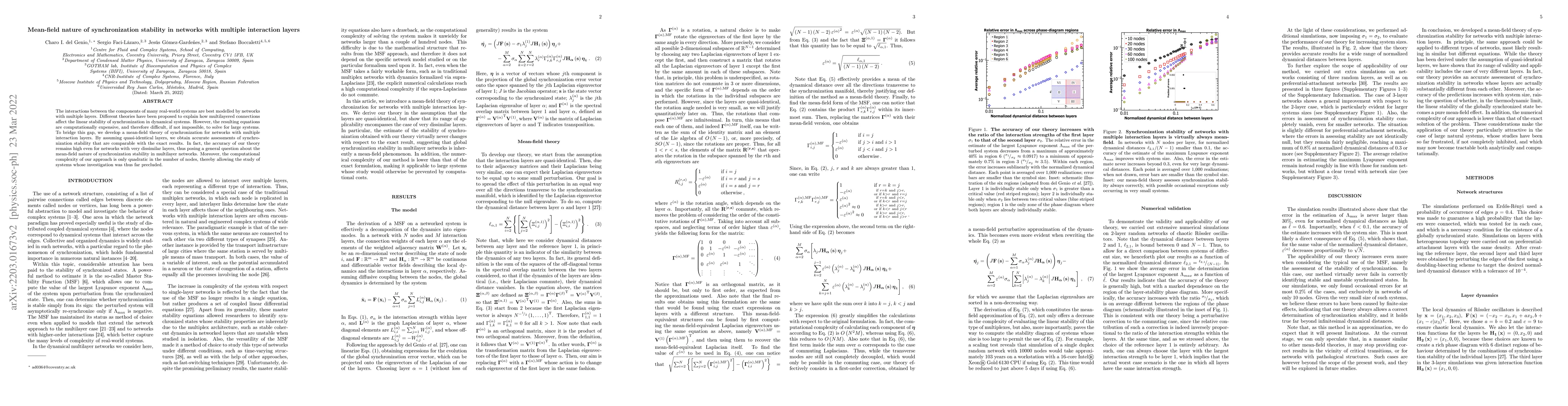 Thumbnail for Mean-field nature of synchronization stability in networks with multiple
  interaction layers