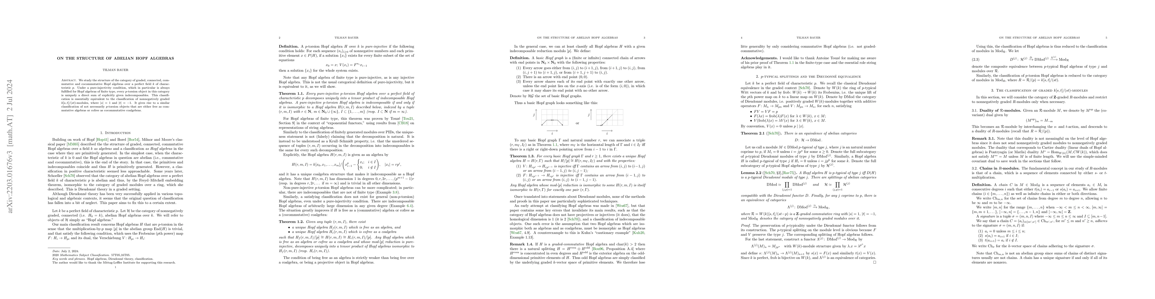 Thumbnail for On the structure of abelian Hopf algebras