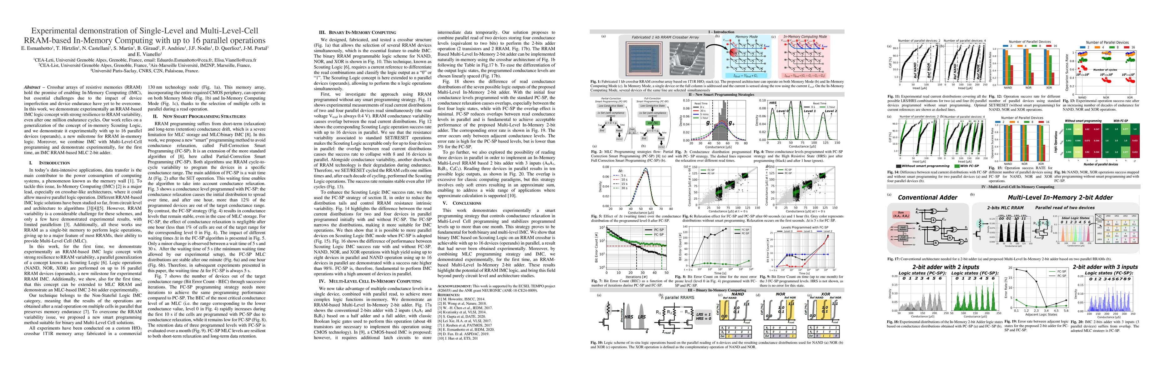Thumbnail for Experimental demonstration of Single-Level and Multi-Level-Cell
  RRAM-based In-Memory Computing with up to 16 parallel operations