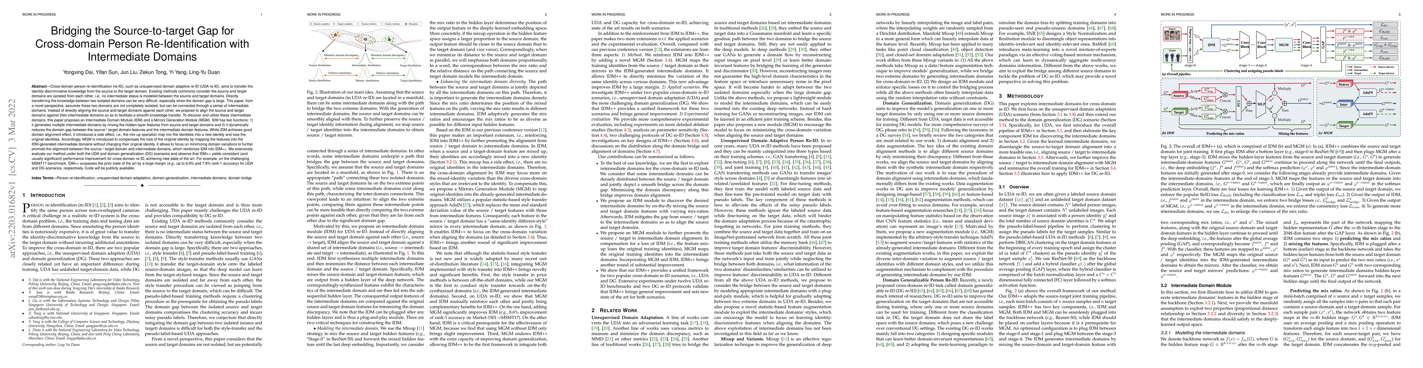 Thumbnail for Bridging the Source-to-target Gap for Cross-domain Person
  Re-Identification with Intermediate Domains