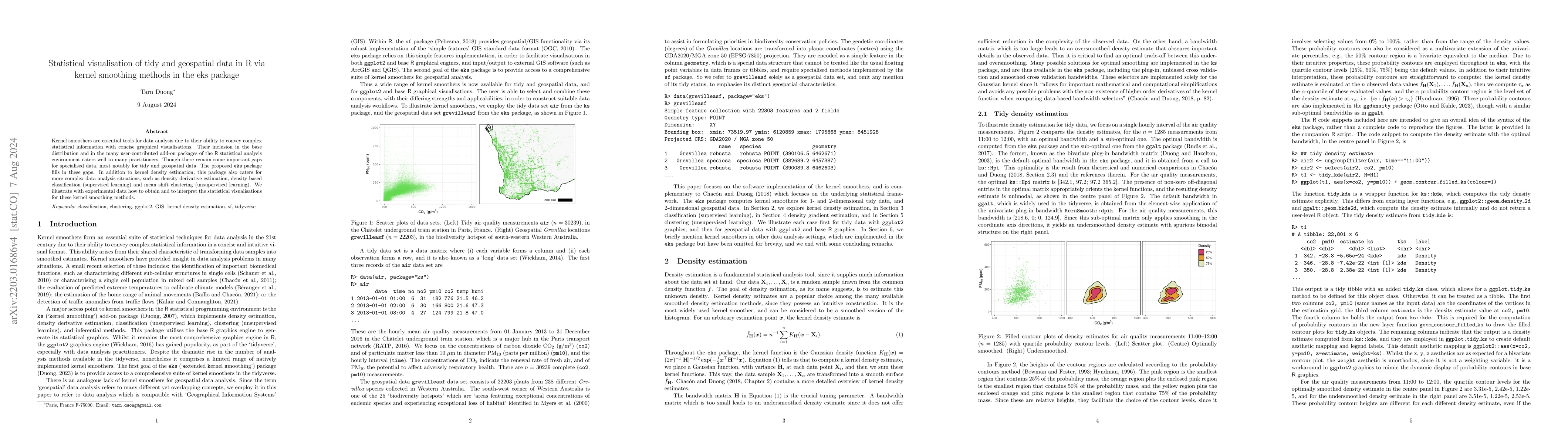 Thumbnail for Statistical visualisation for tidy and geospatial data in R via kernel
  smoothing methods in the eks package