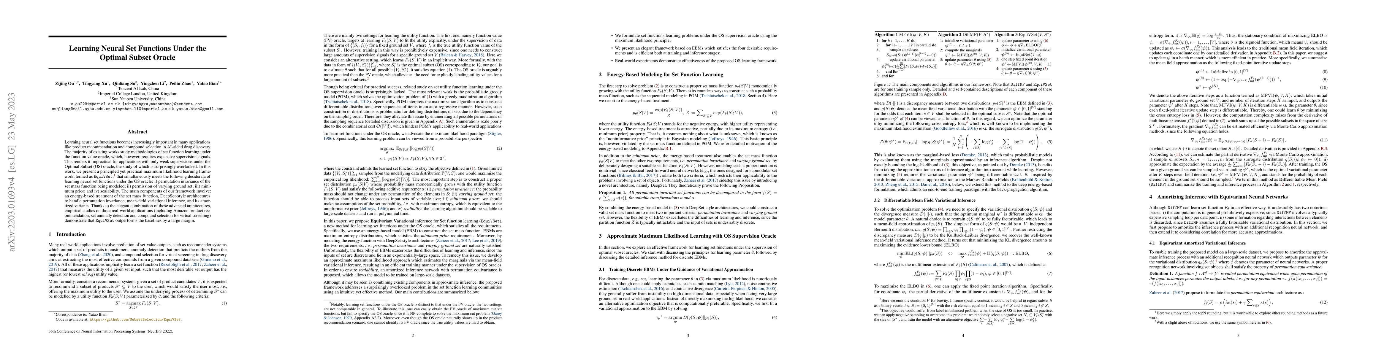 Thumbnail for Learning Neural Set Functions Under the Optimal Subset Oracle