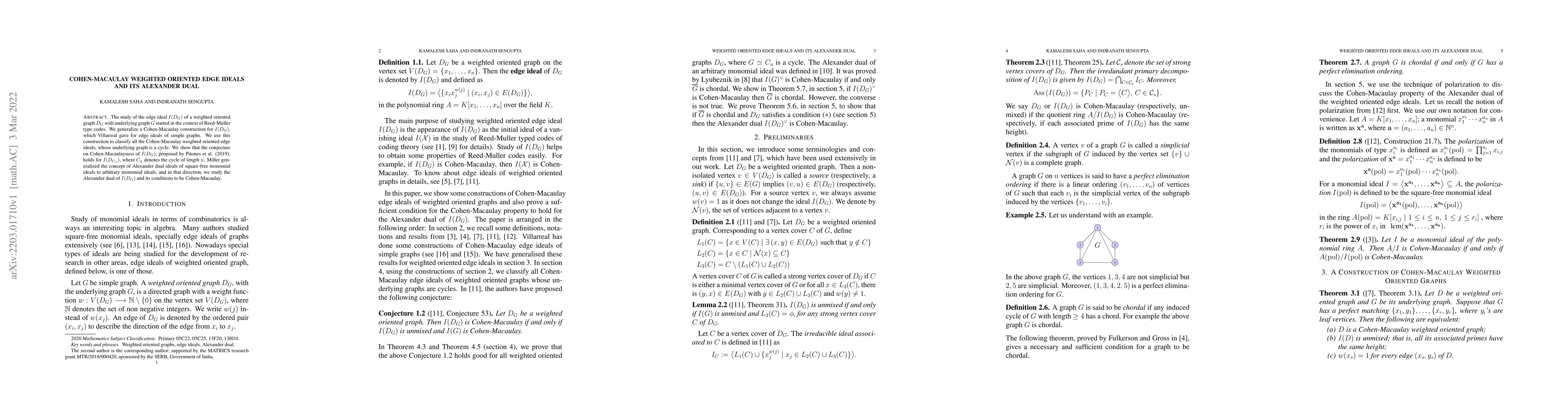 Thumbnail for Cohen-Macaulay Weighted Oriented Edge Ideals and its Alexander Dual