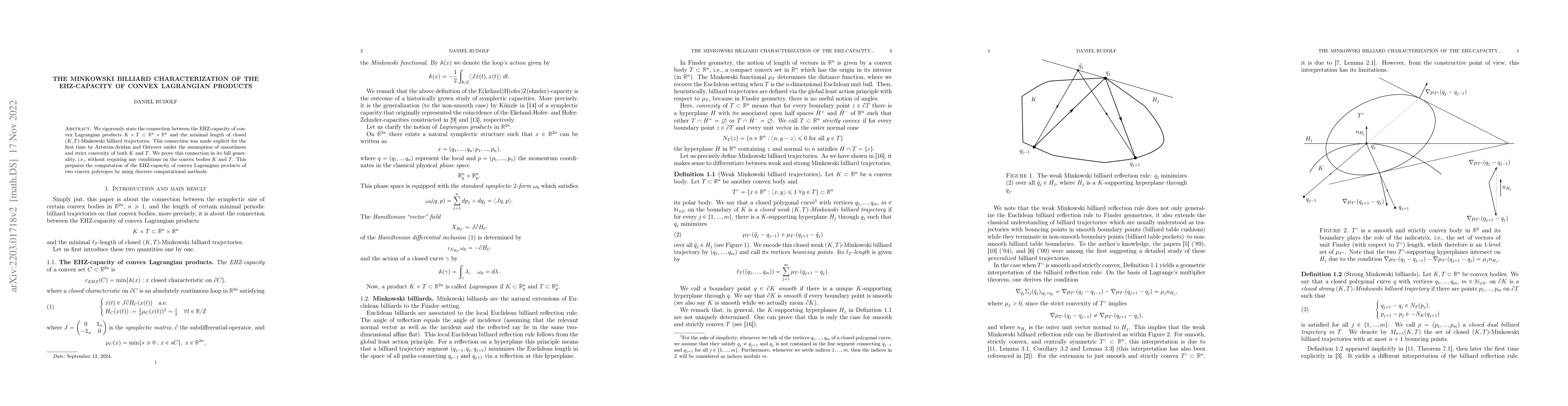 Thumbnail for The Minkowski Billiard Characterization of the EHZ-capacity of Convex
  Lagrangian Products