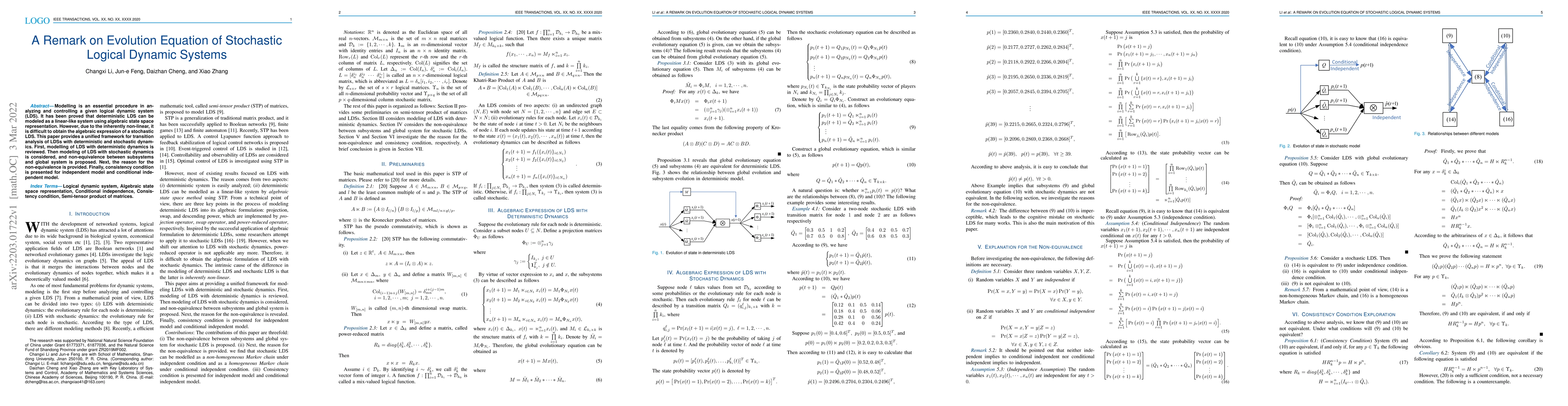 Thumbnail for A Remark on Evolution Equation of Stochastic Logical Dynamic Systems