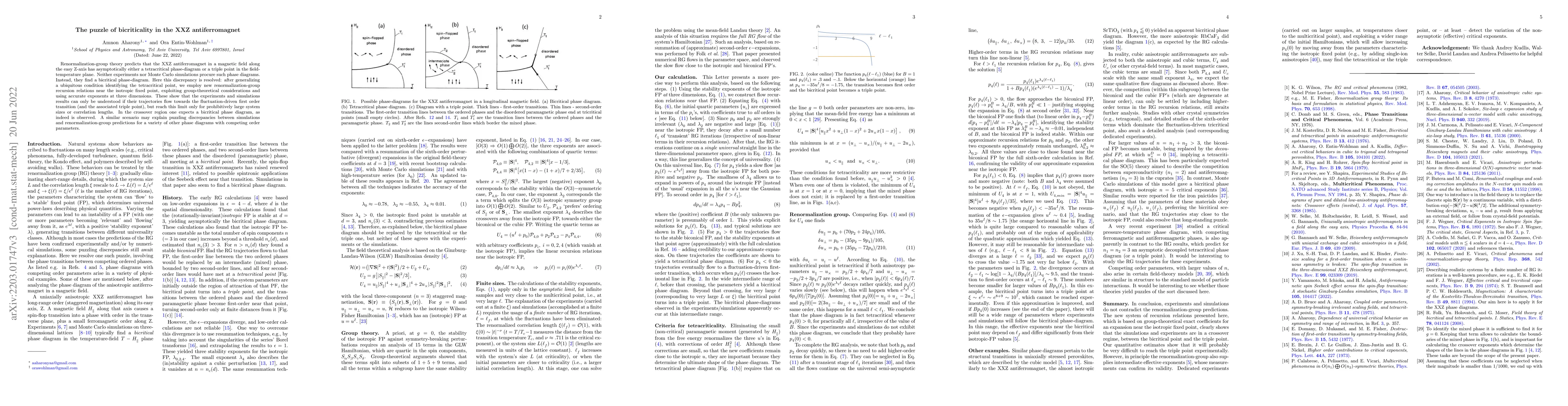 Thumbnail for The puzzle of bicriticality in the XXZ antiferromagnet