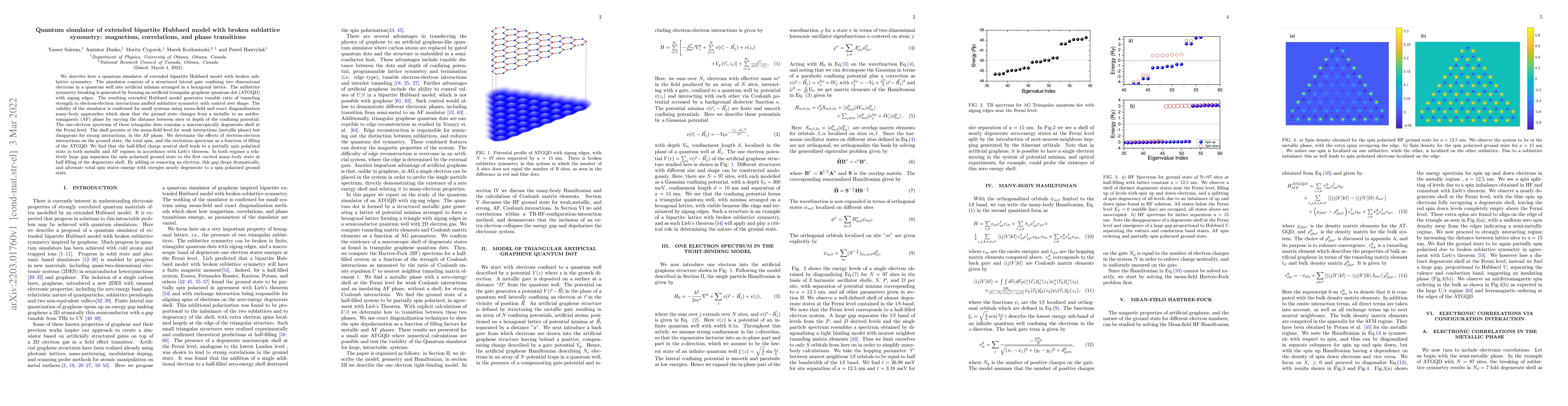 Thumbnail for Quantum simulator of extended bipartite Hubbard model with broken
  sublattice symmetry: magnetism, correlations, and phase transitions