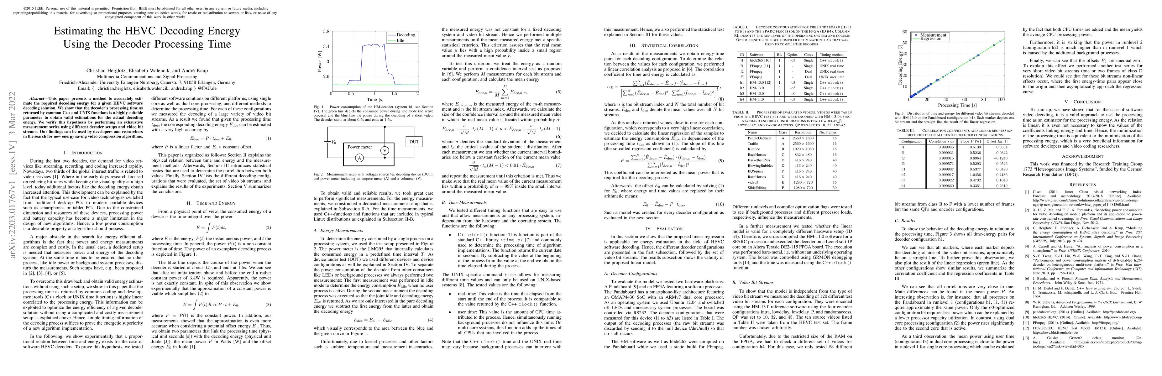 Thumbnail for Estimating the HEVC Decoding Energy Using the Decoder Processing Time