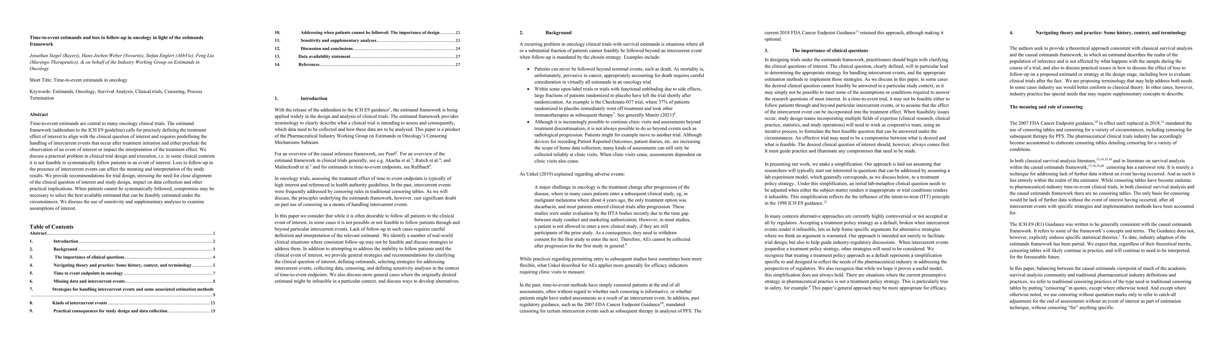 Thumbnail for Time-to-event estimands and loss to follow-up in oncology in light of
  the estimands framework