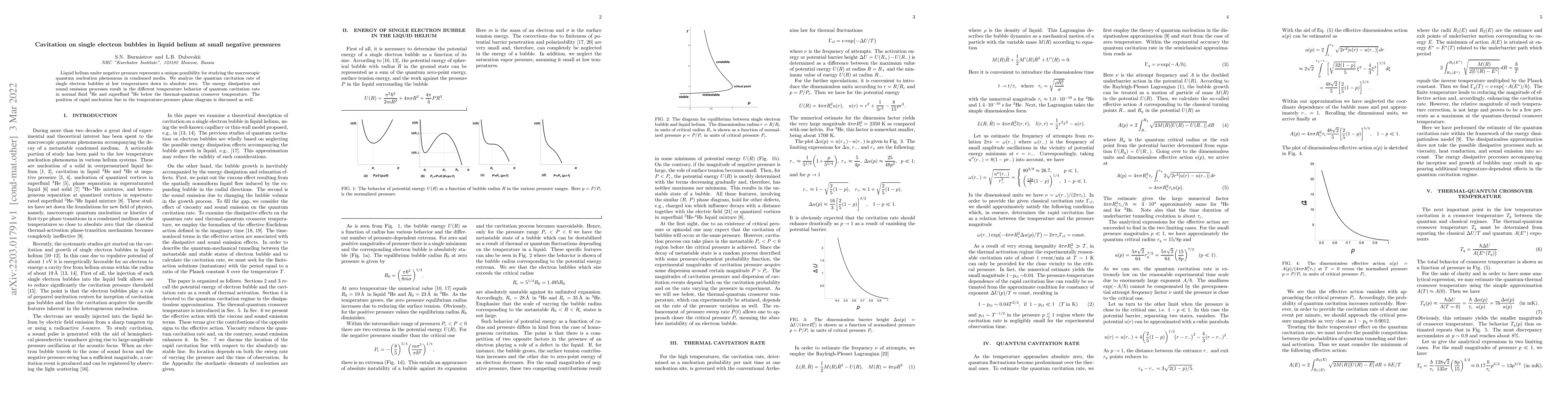 Thumbnail for Cavitation on single electron bubbles in liquid helium at small negative
  pressure