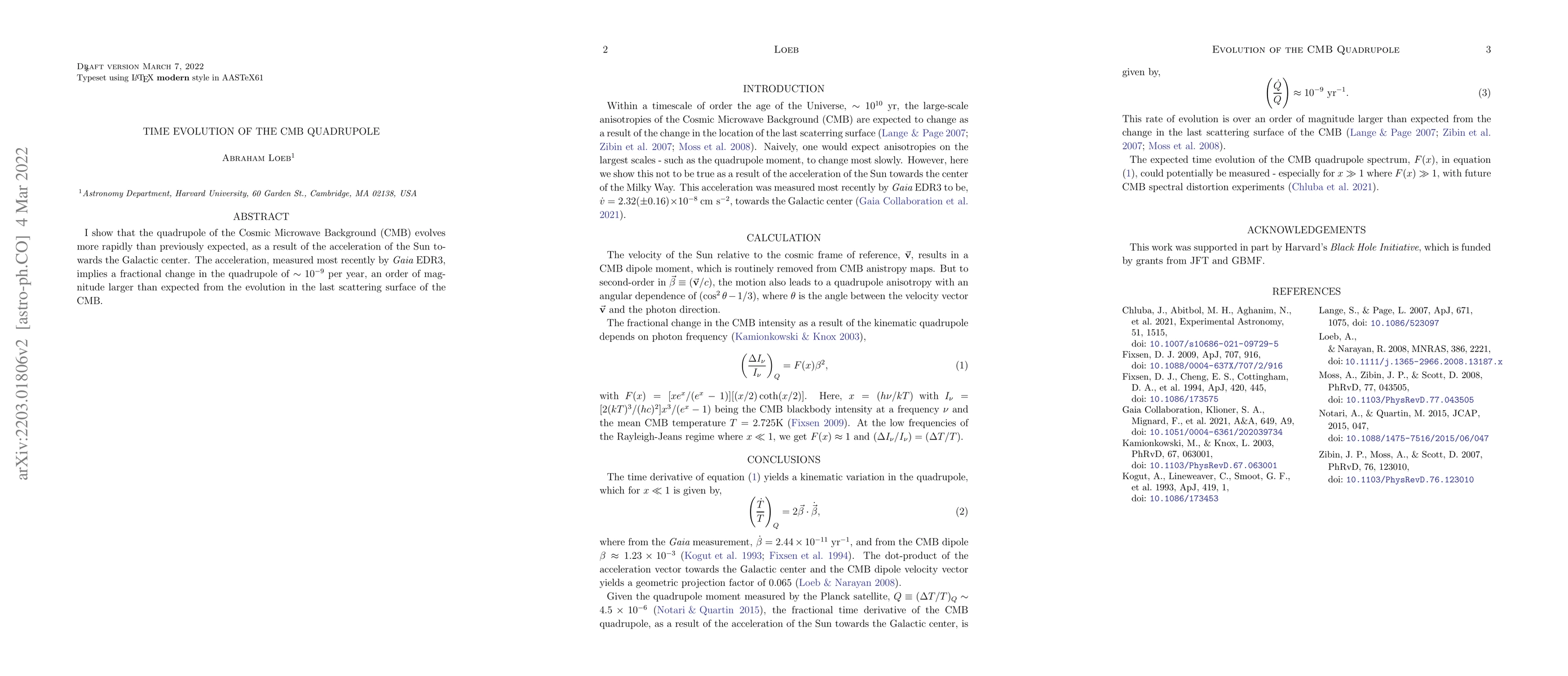 Thumbnail for Time Evolution of the CMB Quadrupole