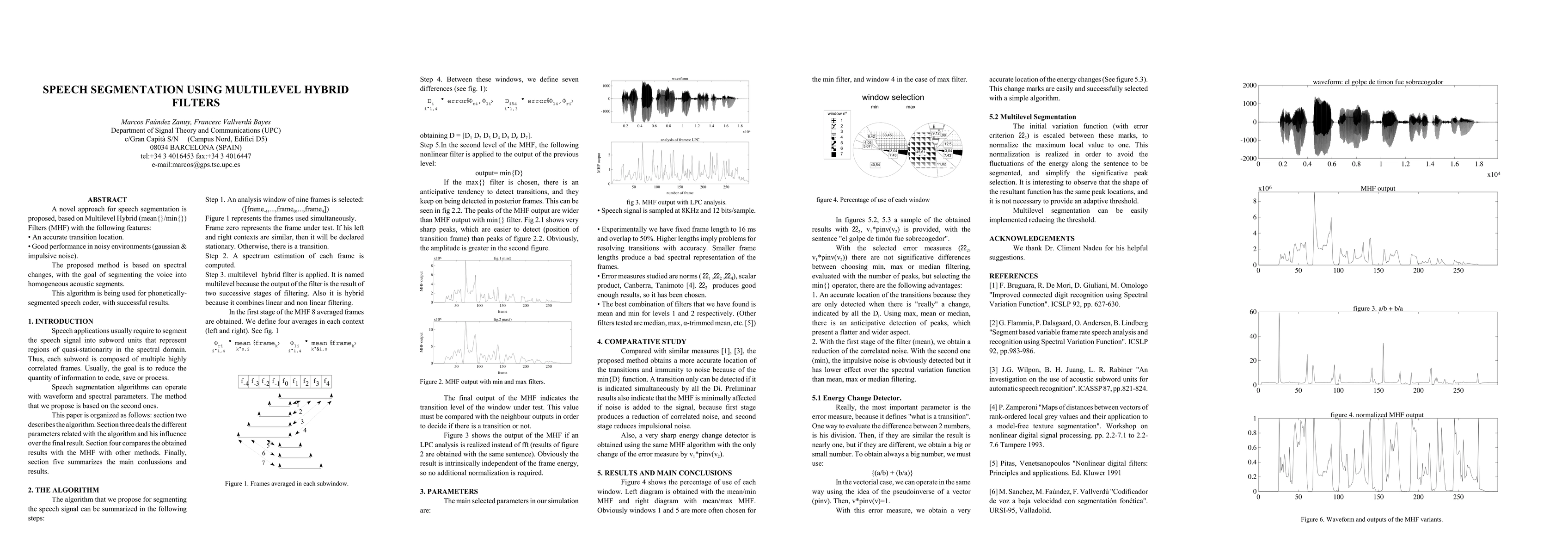 Thumbnail for Speech segmentation using multilevel hybrid filters