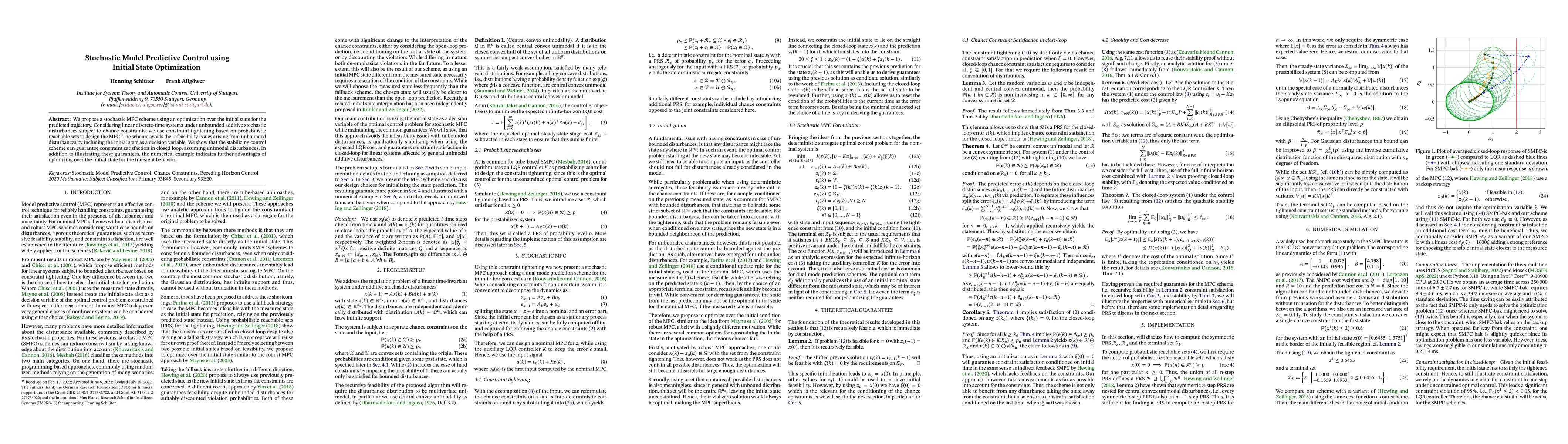 Thumbnail for Stochastic Model Predictive Control using Initial State Optimization