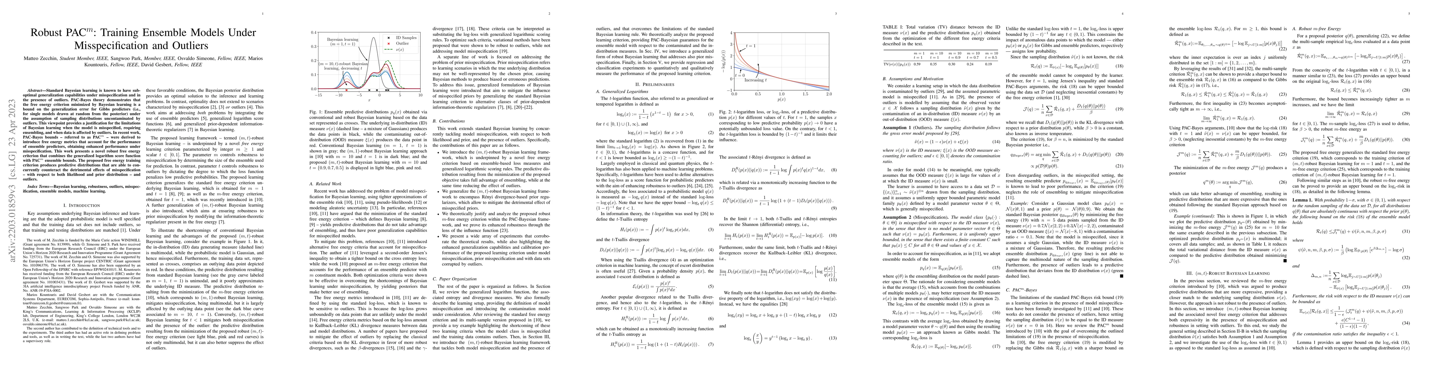 Thumbnail for Robust PAC$^m$: Training Ensemble Models Under Misspecification and
  Outliers