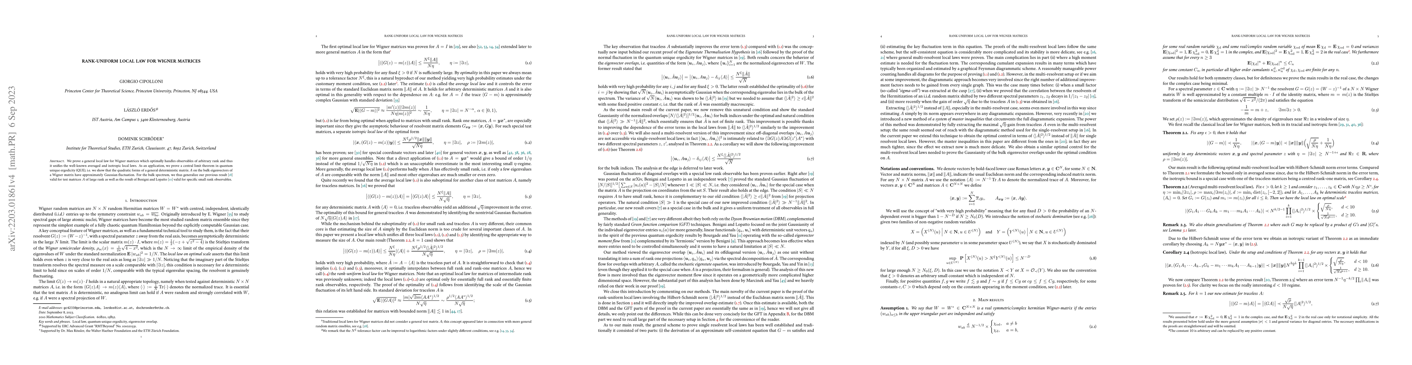 Thumbnail for Rank-uniform local law for Wigner matrices