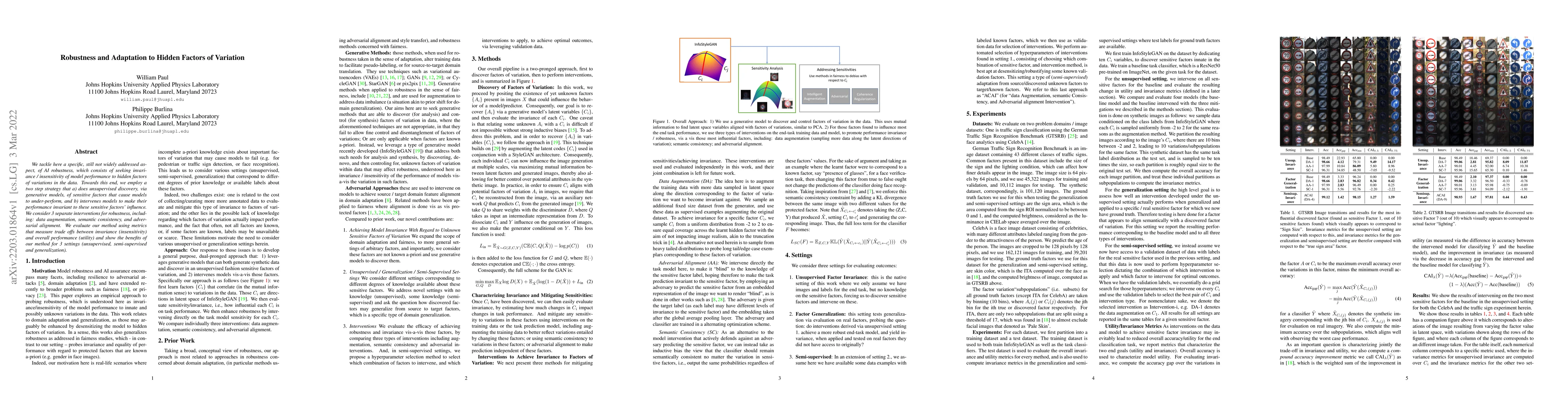 Thumbnail for Robustness and Adaptation to Hidden Factors of Variation