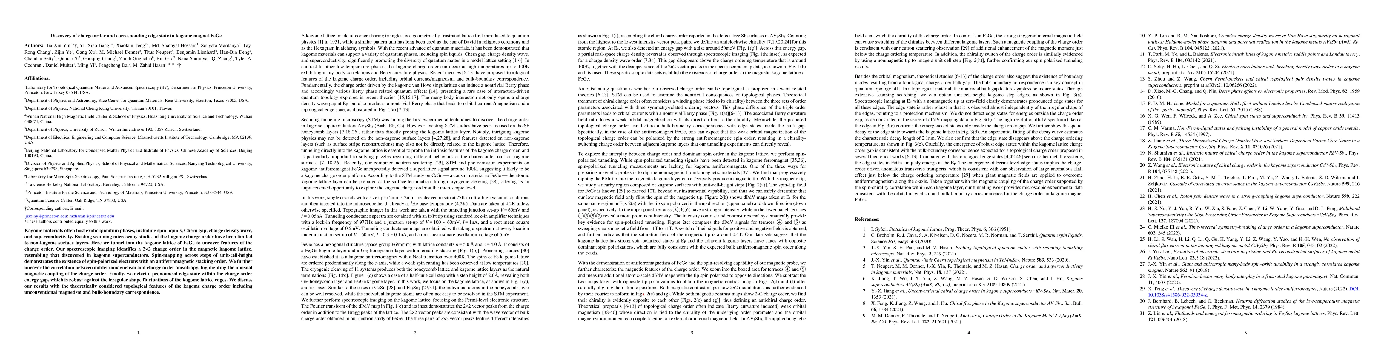 Thumbnail for Discovery of charge order and corresponding edge state in kagome magnet
  FeGe