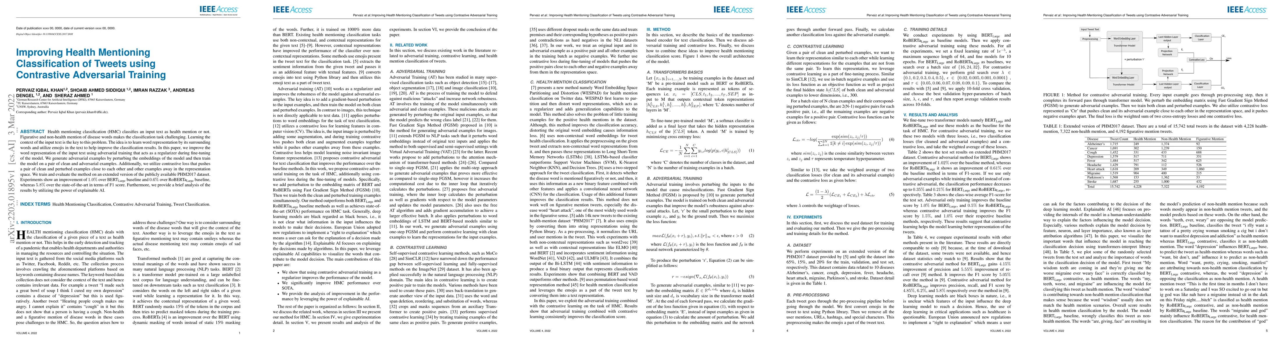 Thumbnail for Improving Health Mentioning Classification of Tweets using Contrastive
  Adversarial Training