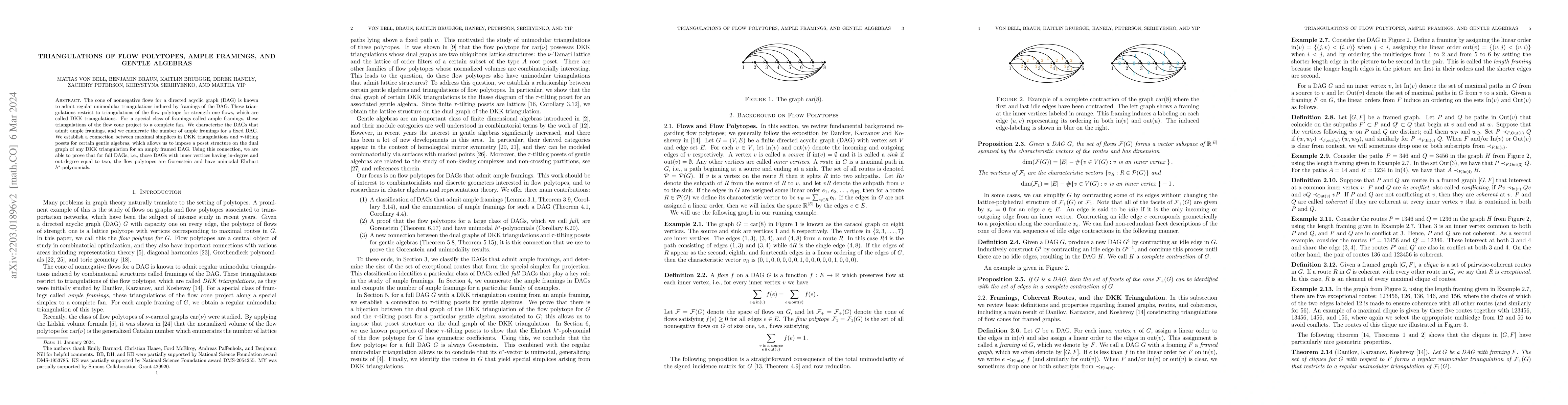 Thumbnail for Triangulations of Flow Polytopes, Ample Framings, and Gentle Algebras