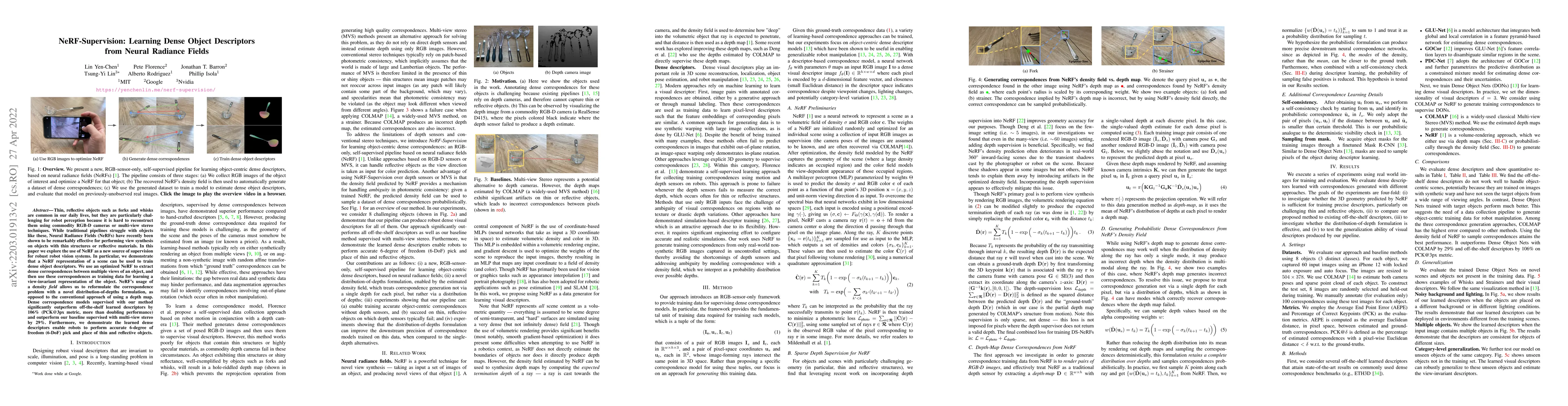 Thumbnail for NeRF-Supervision: Learning Dense Object Descriptors from Neural Radiance
  Fields