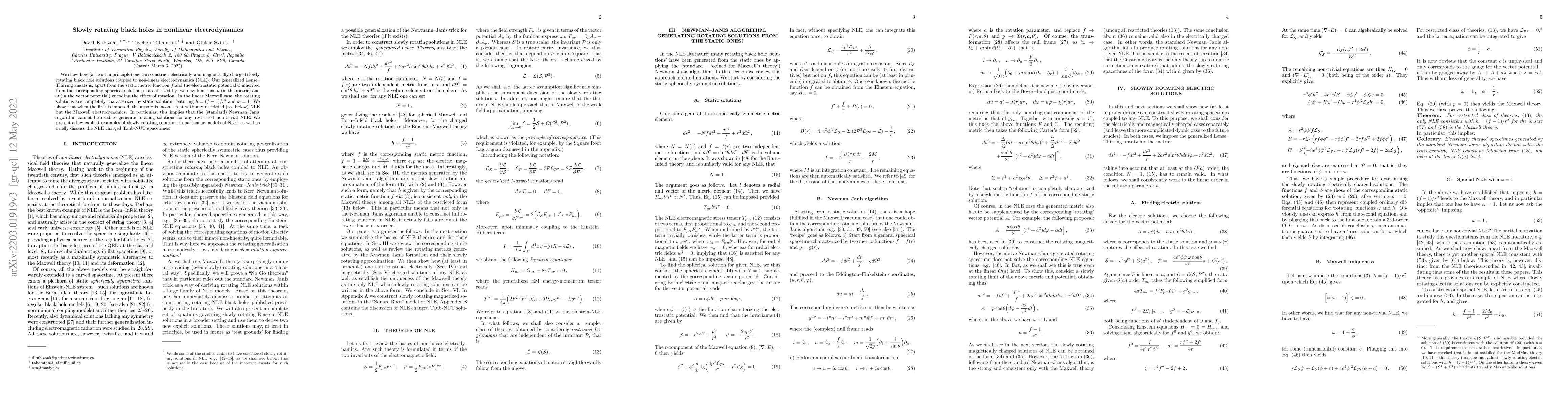 Thumbnail for Slowly rotating black holes in nonlinear electrodynamics