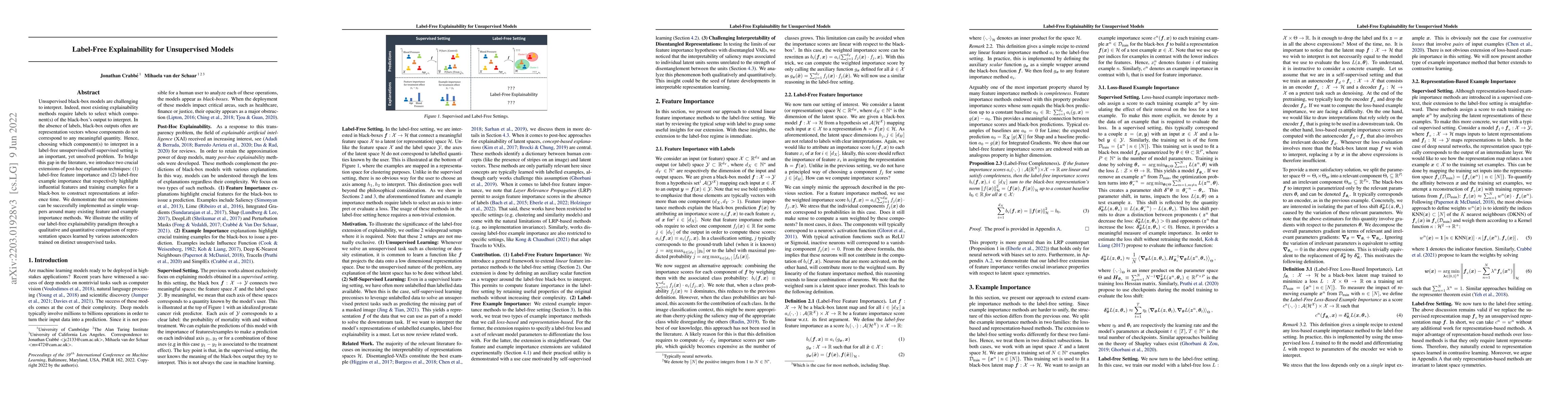 Thumbnail for Label-Free Explainability for Unsupervised Models