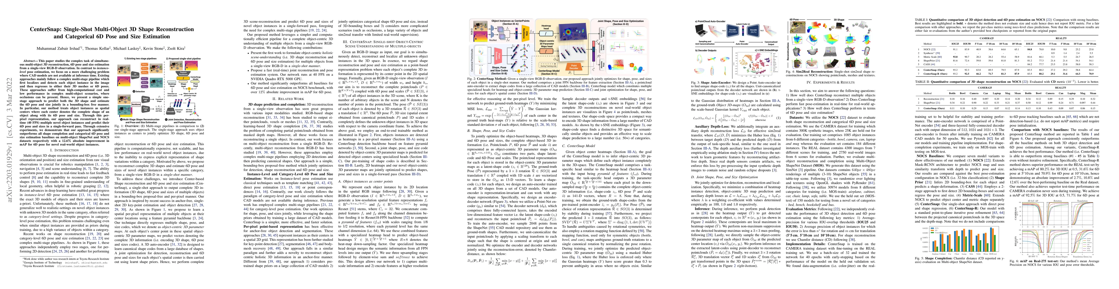 Thumbnail for CenterSnap: Single-Shot Multi-Object 3D Shape Reconstruction and
  Categorical 6D Pose and Size Estimation