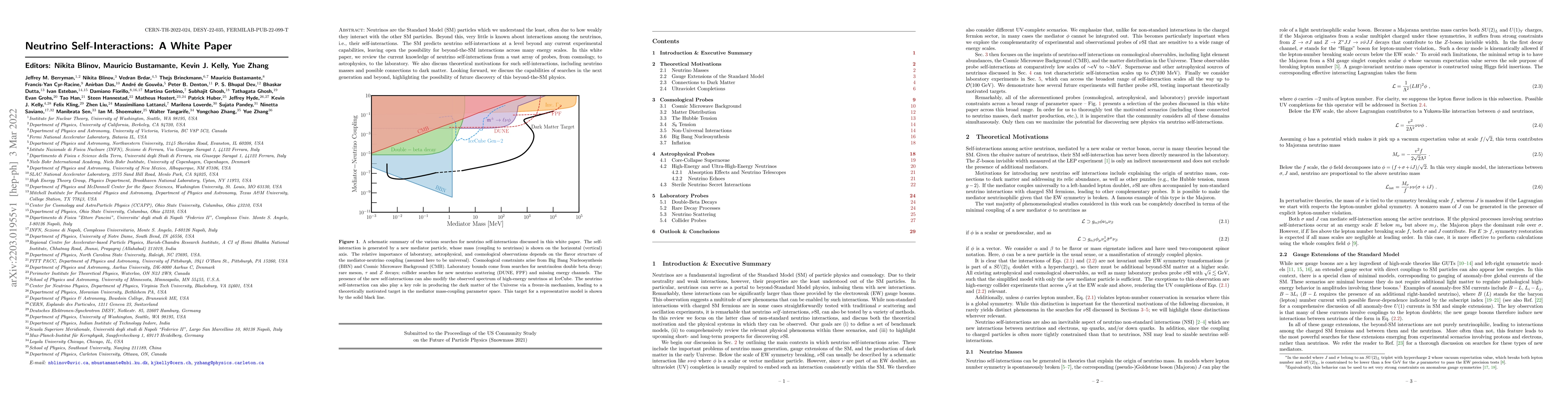 Thumbnail for Neutrino Self-Interactions: A White Paper