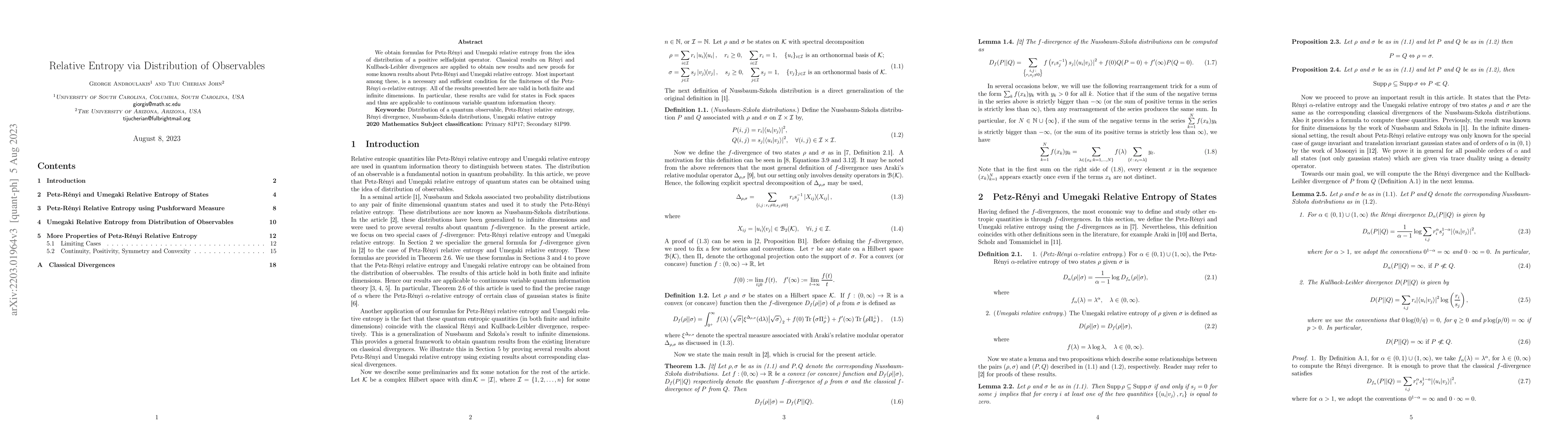 Thumbnail for Relative Entropy via Distribution of Observables