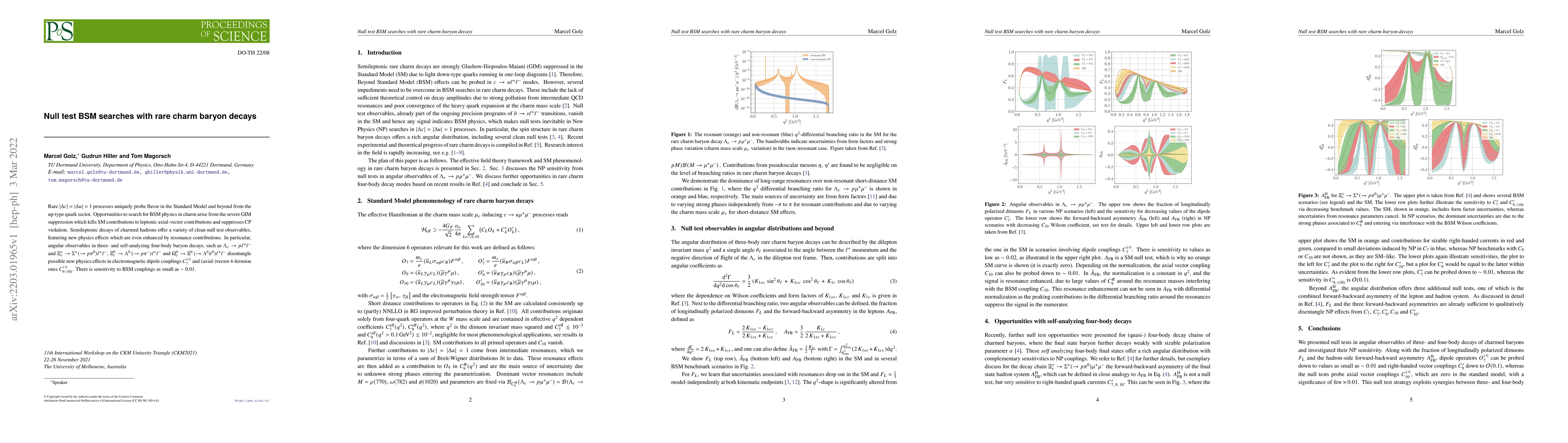 Thumbnail for Null test BSM searches with rare charm baryon decays