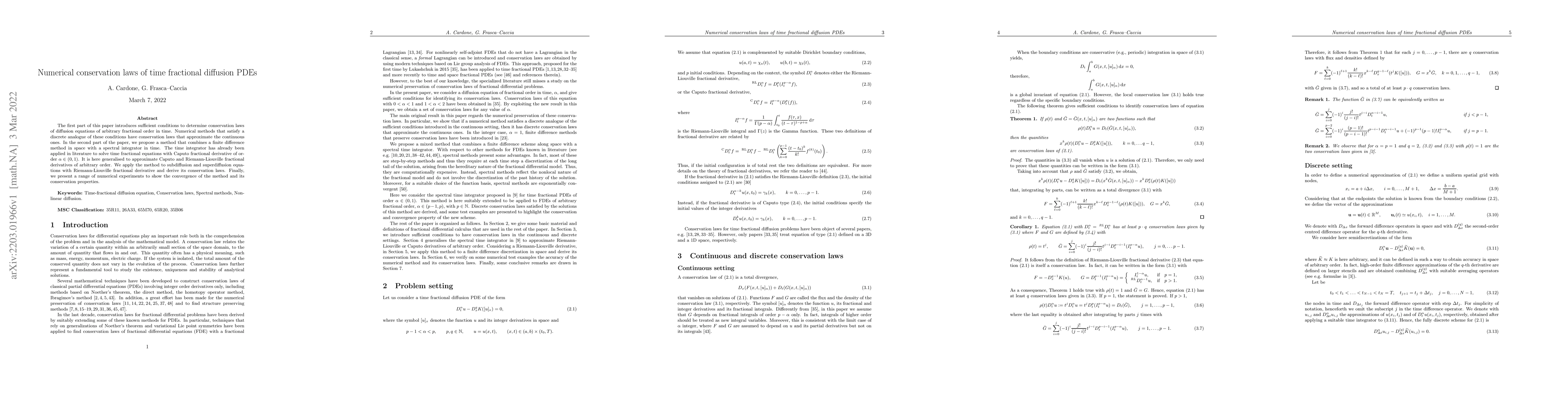 Thumbnail for Numerical conservation laws of time fractional diffusion PDEs