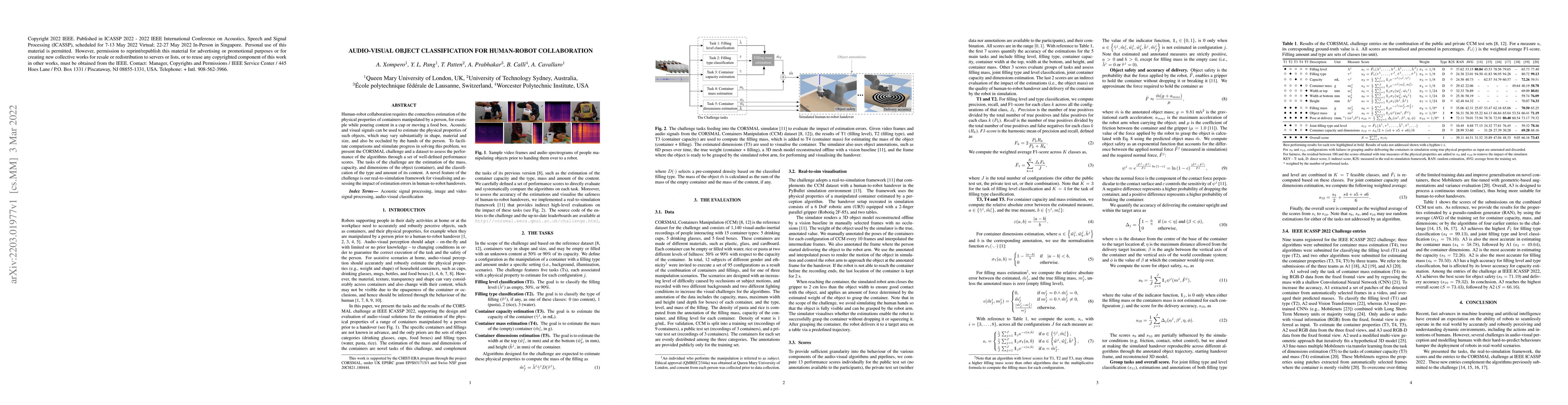 Thumbnail for Audio-Visual Object Classification for Human-Robot Collaboration