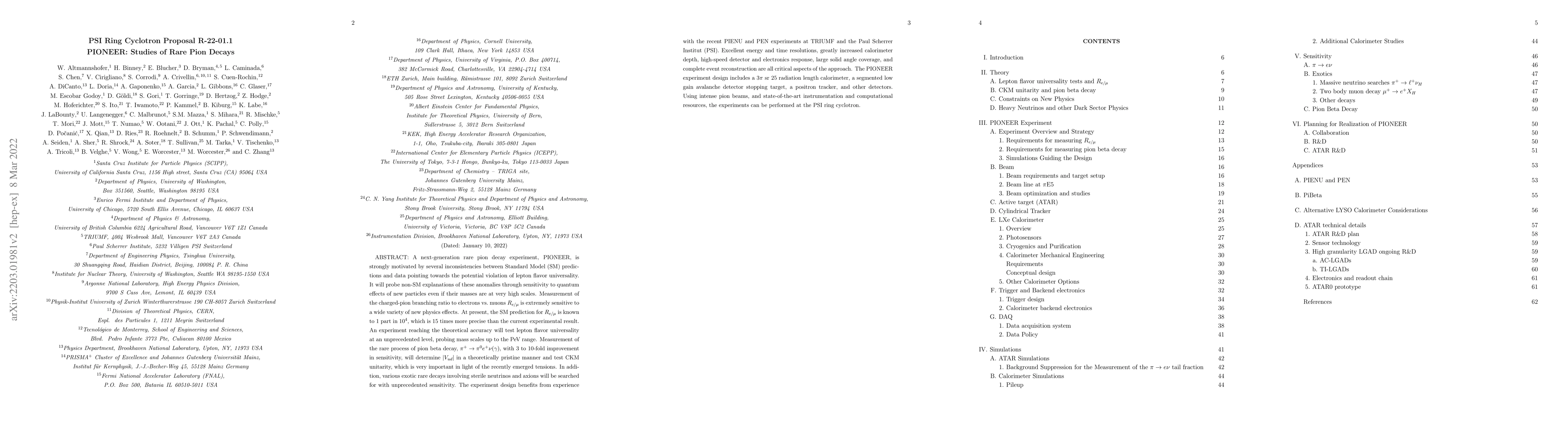 Thumbnail for PIONEER: Studies of Rare Pion Decays