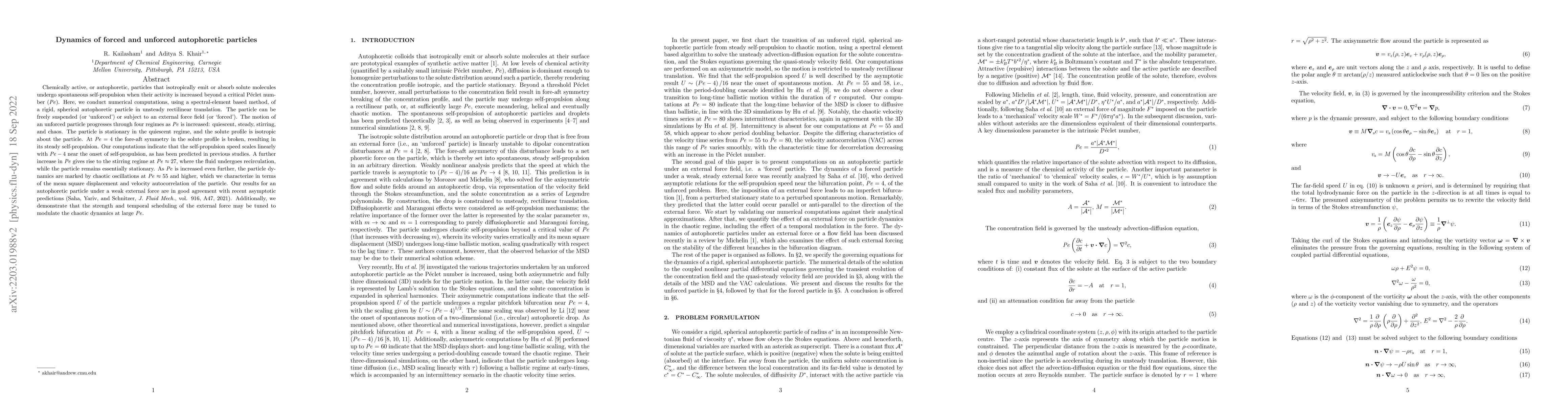 Thumbnail for Dynamics of forced and unforced autophoretic particles