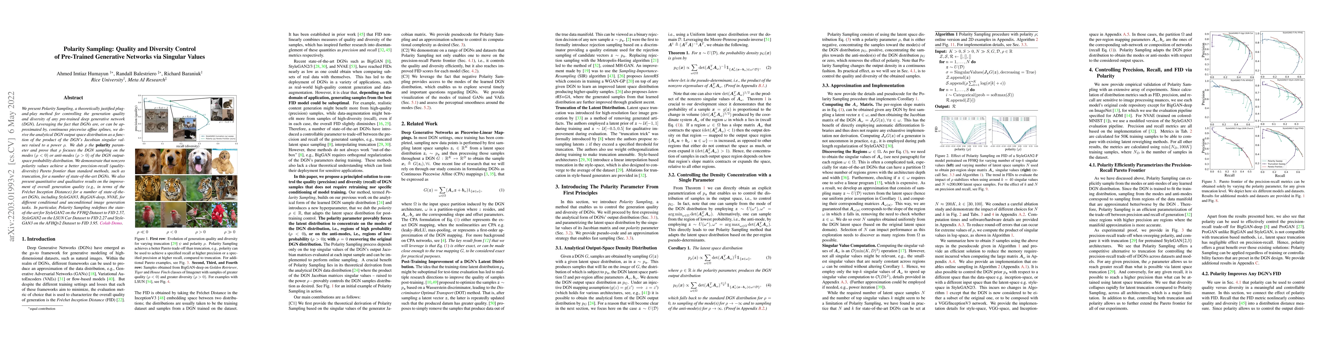 Thumbnail for Polarity Sampling: Quality and Diversity Control of Pre-Trained
  Generative Networks via Singular Values