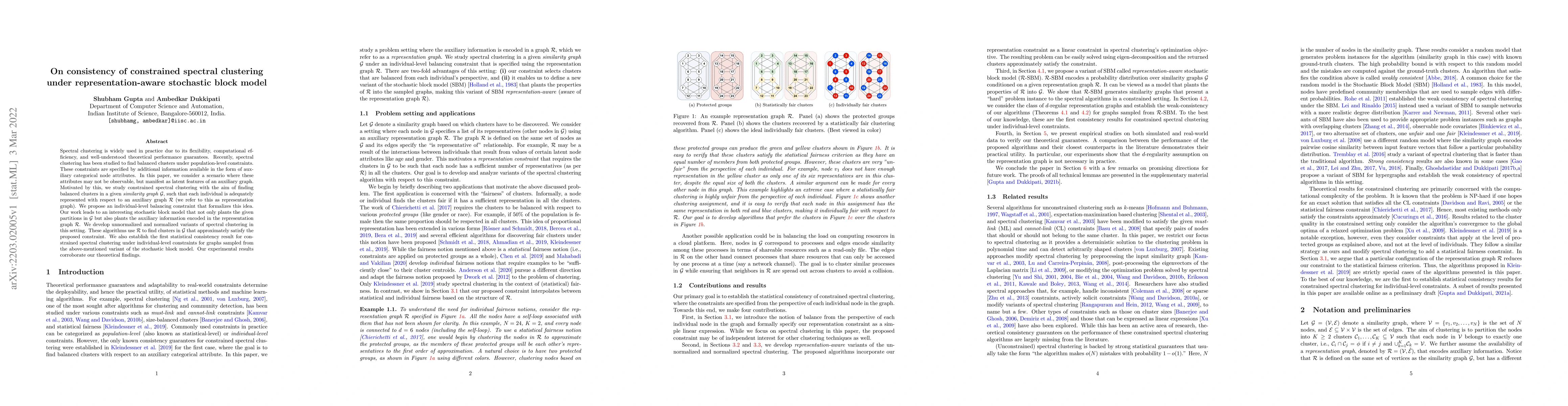 Thumbnail for On consistency of constrained spectral clustering under
  representation-aware stochastic block model