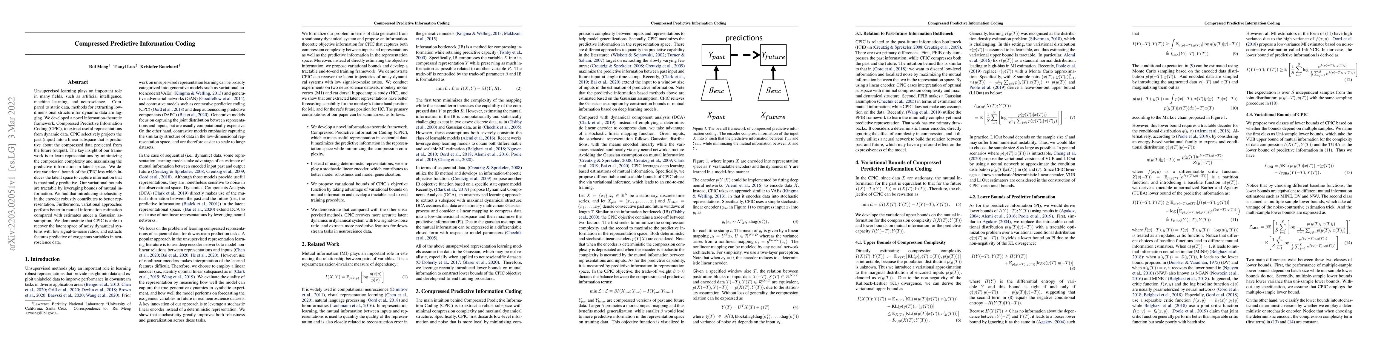 Thumbnail for Compressed Predictive Information Coding