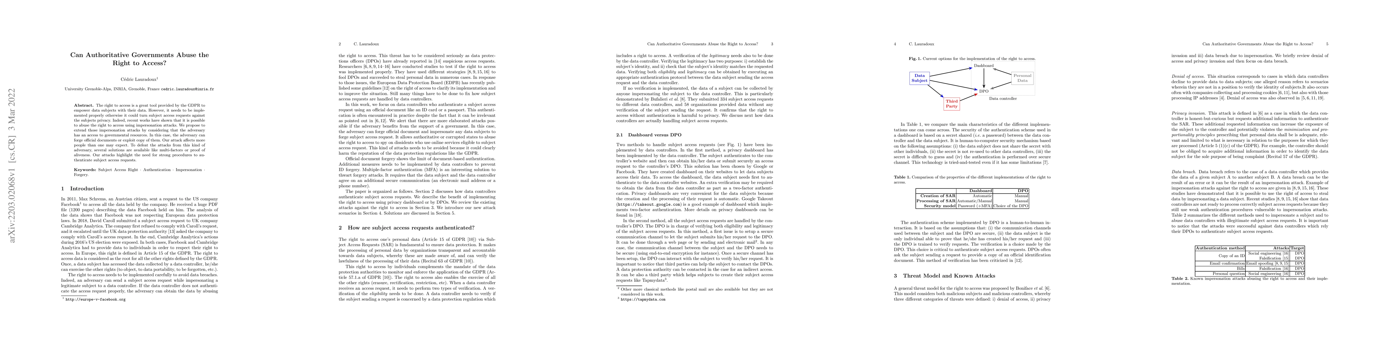 Thumbnail for Can Authoritative Governments Abuse the Right to Access?