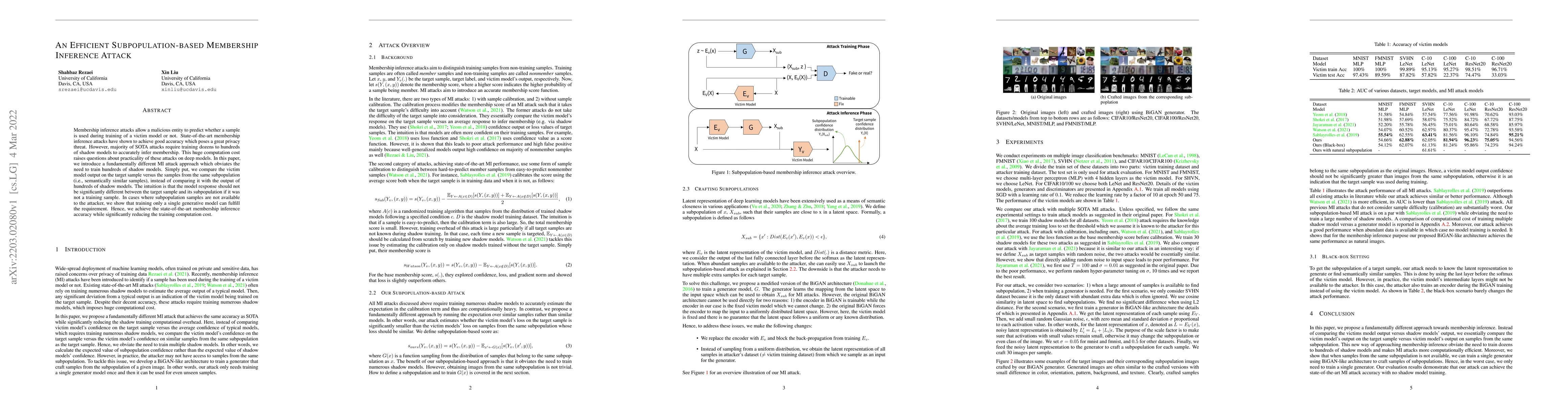 Thumbnail for An Efficient Subpopulation-based Membership Inference Attack
