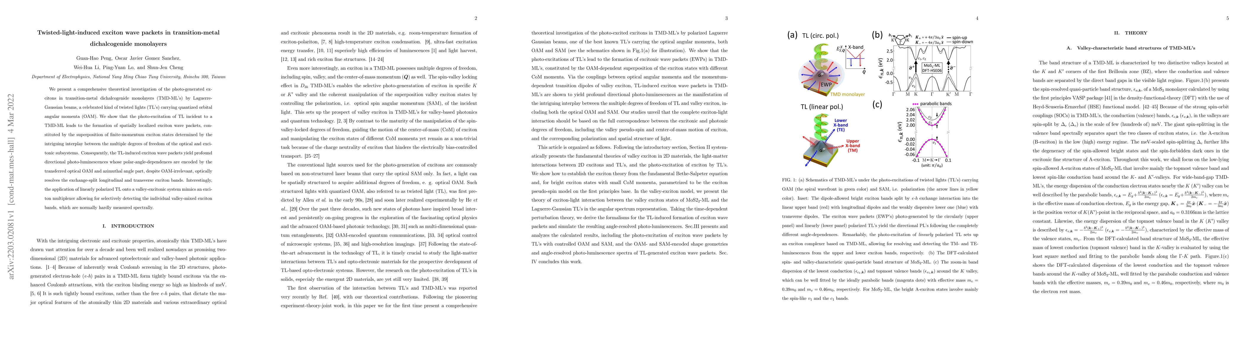Thumbnail for Twisted-light-induced exciton wave packets in transition-metal
  dichalcogenide monolayers