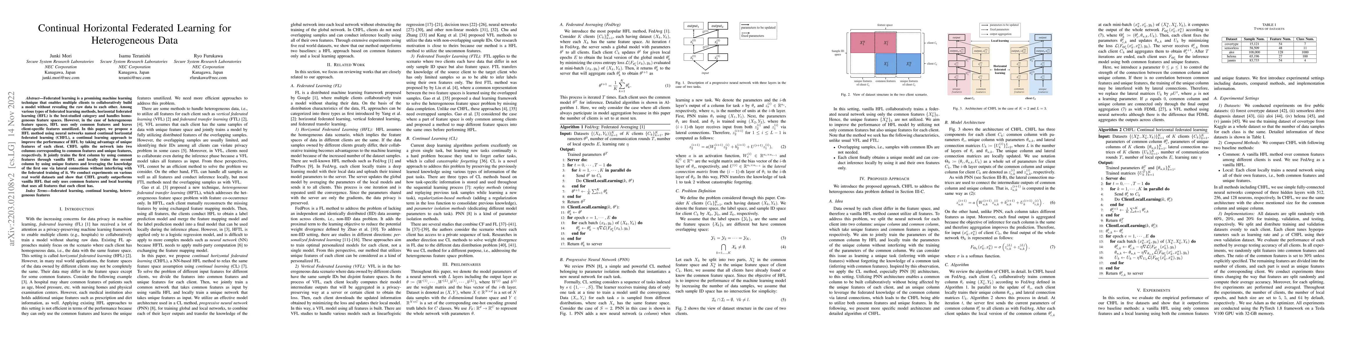 Thumbnail for Continual Horizontal Federated Learning for Heterogeneous Data