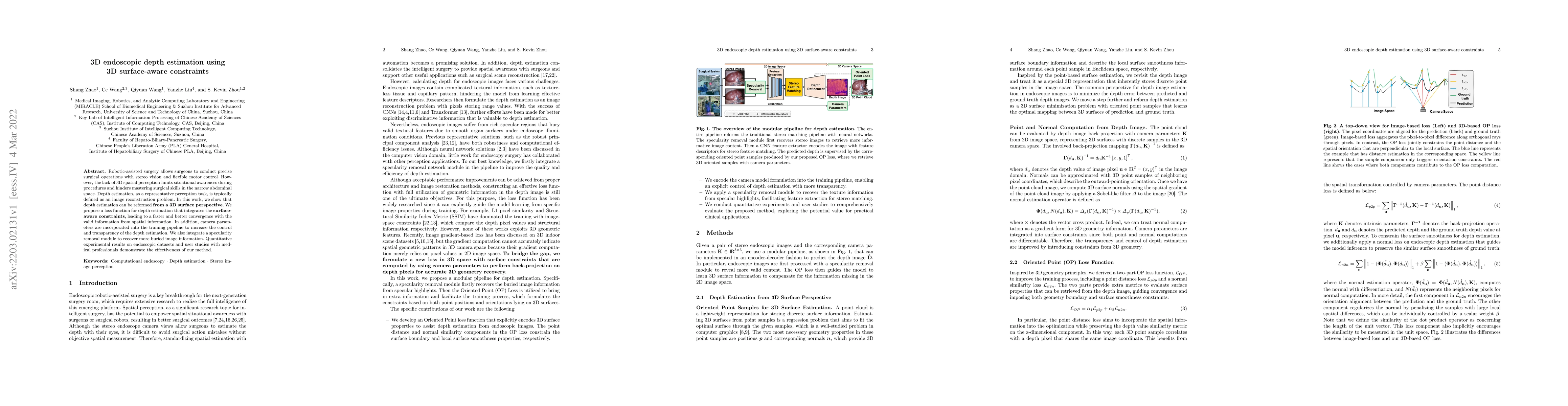 Thumbnail for 3D endoscopic depth estimation using 3D surface-aware constraints