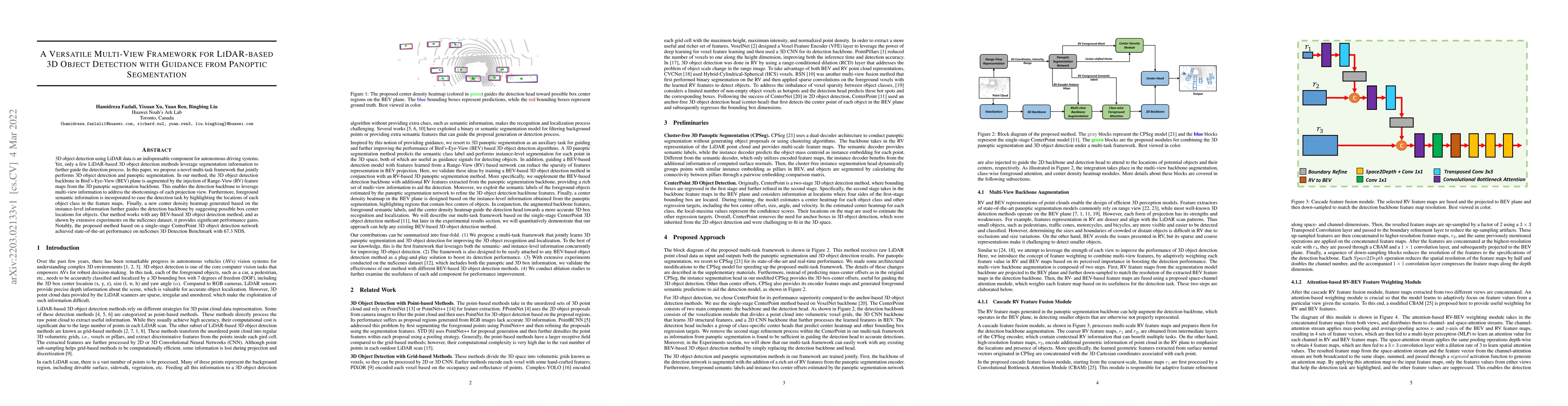 Thumbnail for A Versatile Multi-View Framework for LiDAR-based 3D Object Detection
  with Guidance from Panoptic Segmentation