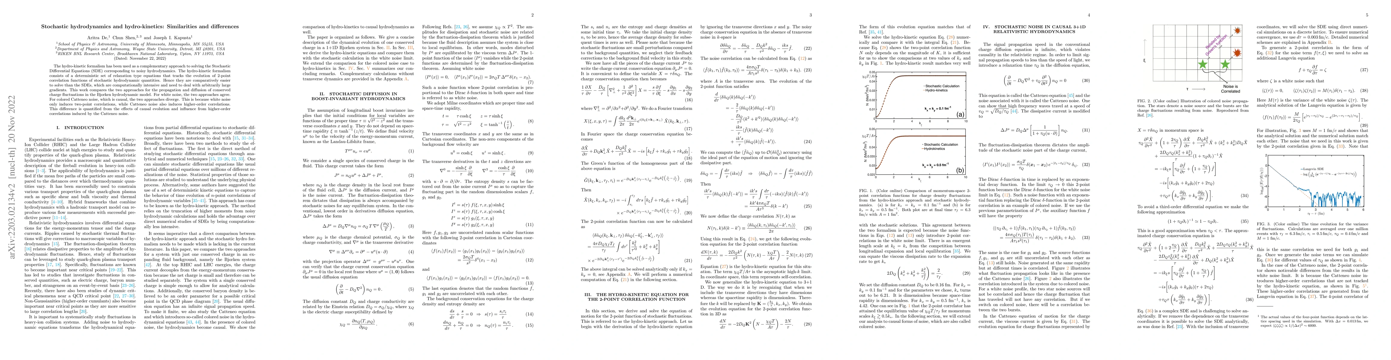 Thumbnail for Stochastic hydrodynamics and hydro-kinetics: Similarities and
  differences