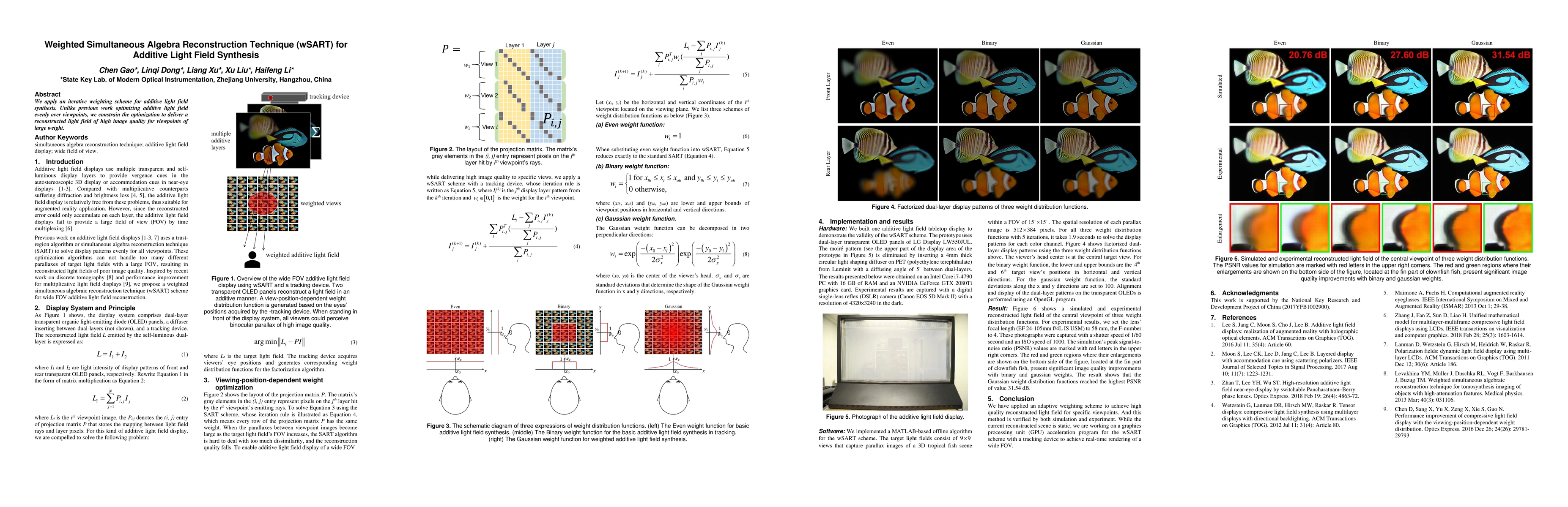 Thumbnail for Weighted Simultaneous Algebra Reconstruction Technique (wSART) for
  Additive Light Field Synthesis