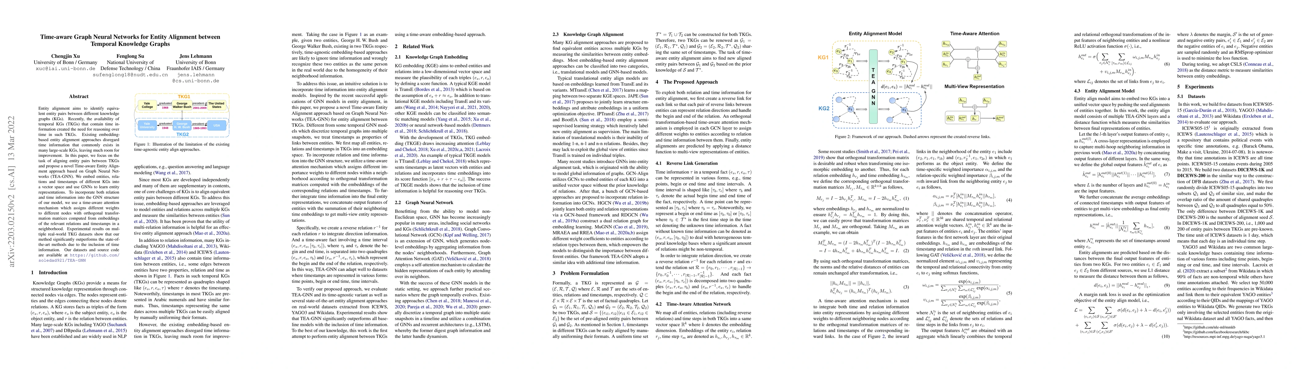 Thumbnail for Time-aware Graph Neural Networks for Entity Alignment between Temporal
  Knowledge Graphs