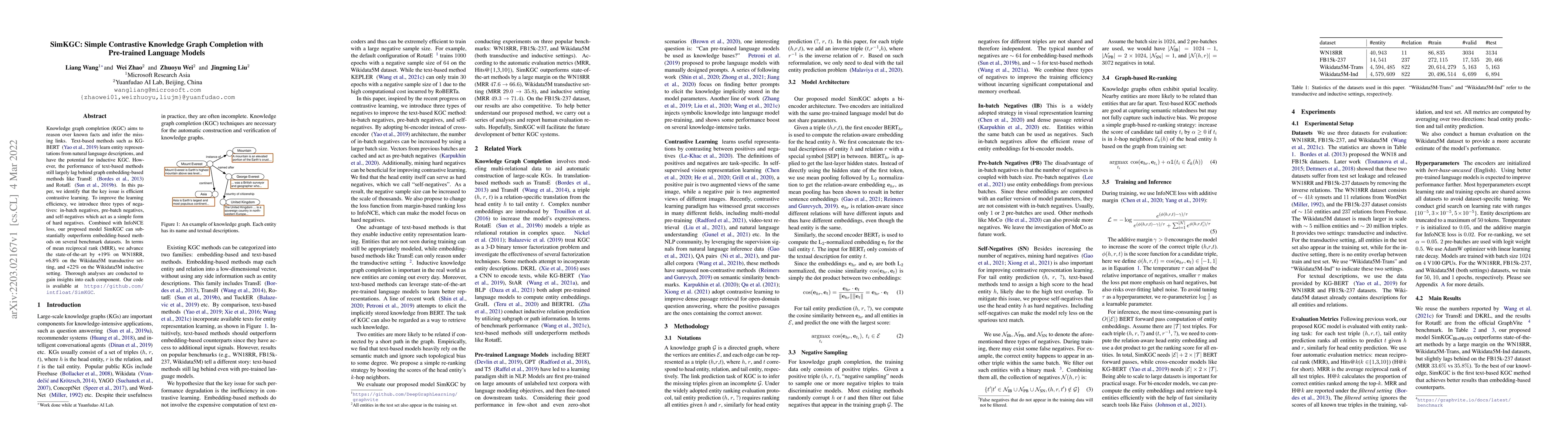 Thumbnail for SimKGC: Simple Contrastive Knowledge Graph Completion with Pre-trained
  Language Models